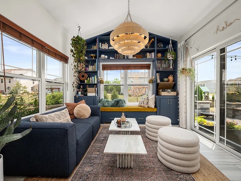 Private Residence — bright sunroom with large windows